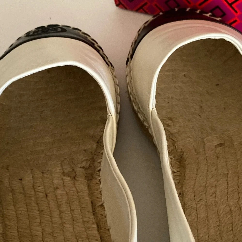 TORY BURCH Leather Color Block Flat Espadrille 7.5